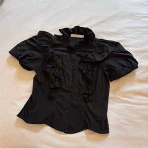 Hunter Bell Black Cotton Blouse Shirt